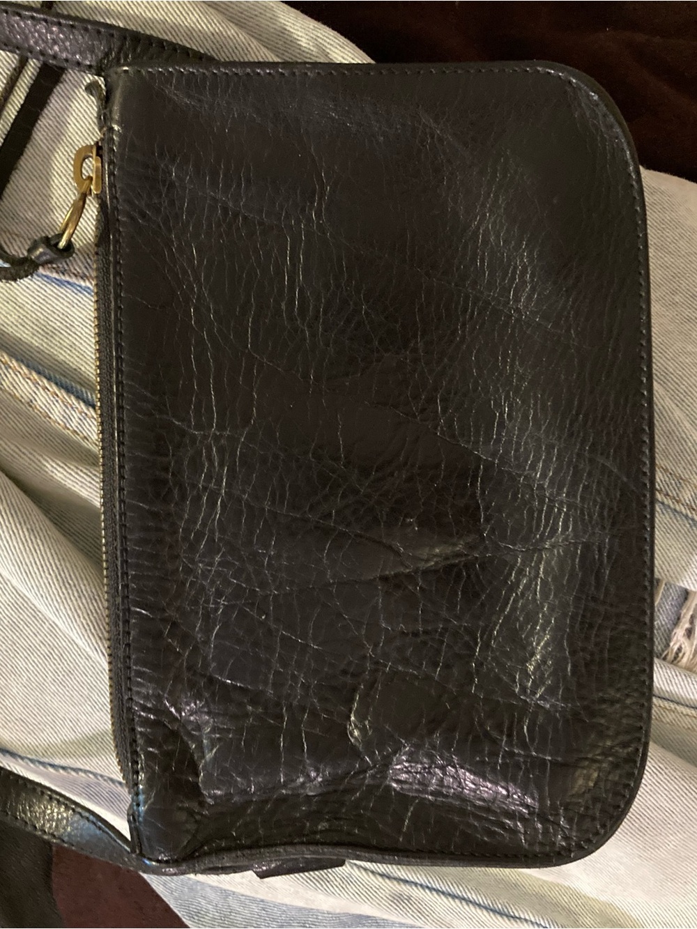 Madewell black leather crossbody bag